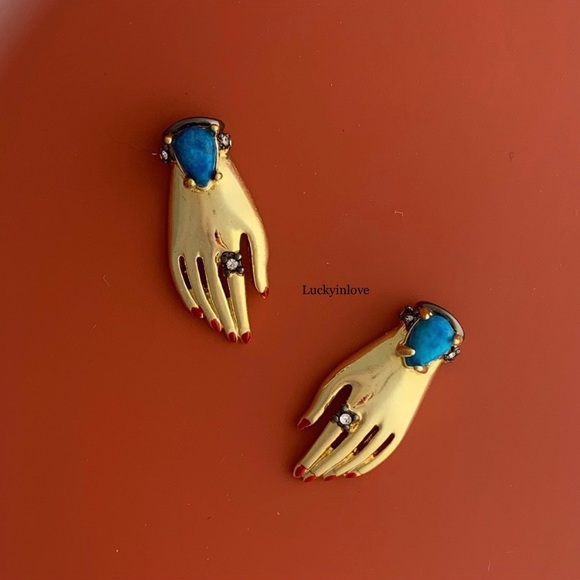 Alexis Bittar Small New Vintage Vanitas Victorian Hand Earrings - Picture 16 of 16